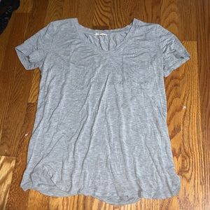 Gray Flowy Pocket T-Shirt